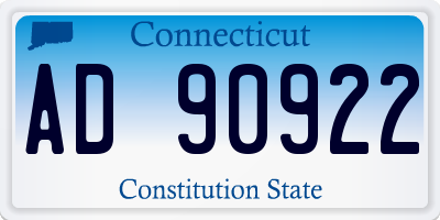 CT license plate AD90922