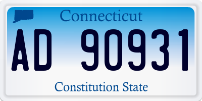 CT license plate AD90931