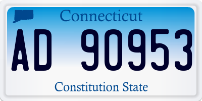 CT license plate AD90953