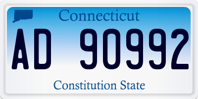 CT license plate AD90992