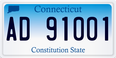 CT license plate AD91001