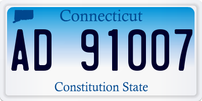 CT license plate AD91007