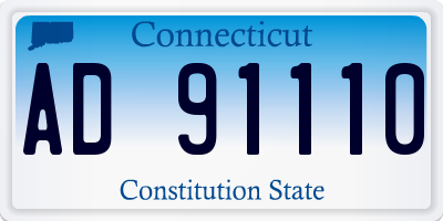 CT license plate AD91110