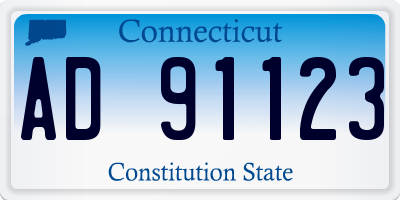CT license plate AD91123