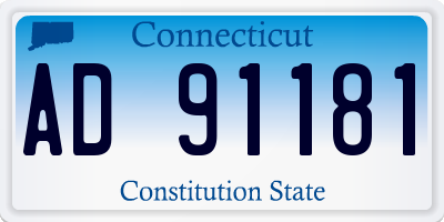 CT license plate AD91181