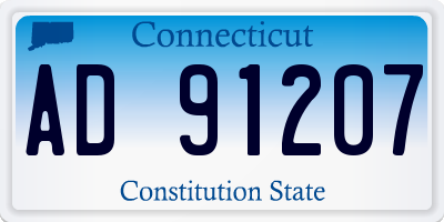 CT license plate AD91207