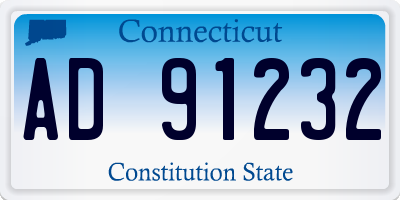 CT license plate AD91232