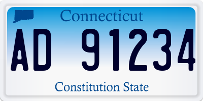 CT license plate AD91234