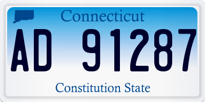 CT license plate AD91287