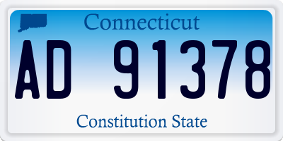 CT license plate AD91378