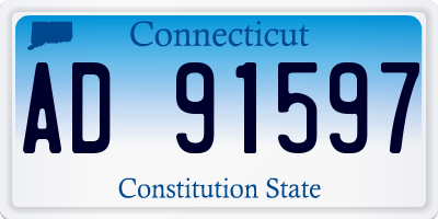 CT license plate AD91597