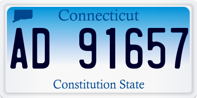 CT license plate AD91657