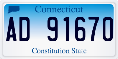CT license plate AD91670
