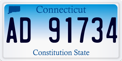 CT license plate AD91734