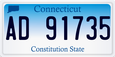 CT license plate AD91735