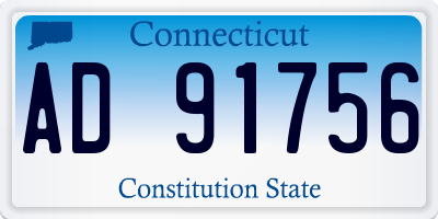 CT license plate AD91756
