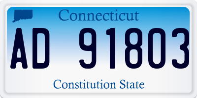CT license plate AD91803