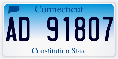 CT license plate AD91807