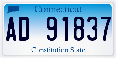 CT license plate AD91837