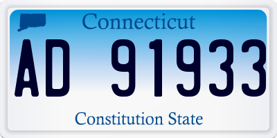 CT license plate AD91933
