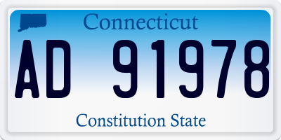 CT license plate AD91978