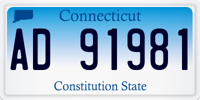 CT license plate AD91981