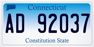 CT license plate AD92037