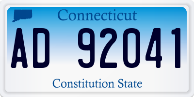 CT license plate AD92041