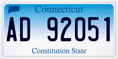 CT license plate AD92051