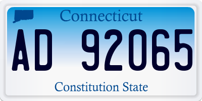 CT license plate AD92065