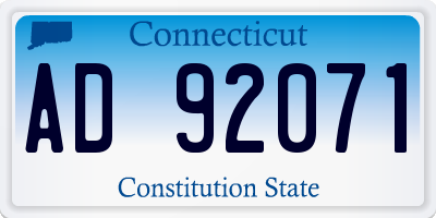 CT license plate AD92071