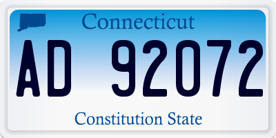 CT license plate AD92072