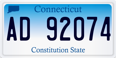 CT license plate AD92074