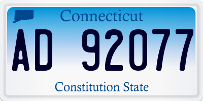 CT license plate AD92077