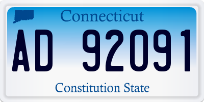 CT license plate AD92091