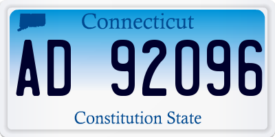CT license plate AD92096