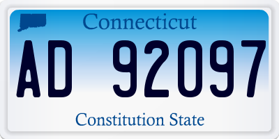 CT license plate AD92097