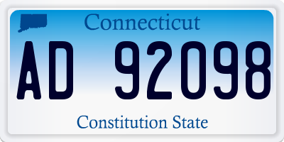 CT license plate AD92098