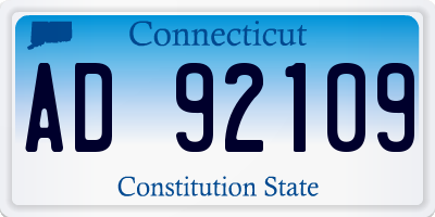 CT license plate AD92109