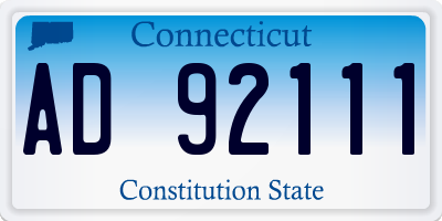 CT license plate AD92111