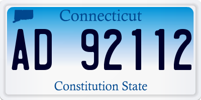 CT license plate AD92112