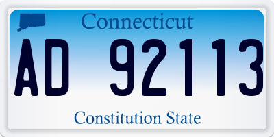 CT license plate AD92113