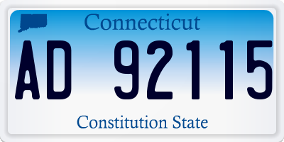 CT license plate AD92115