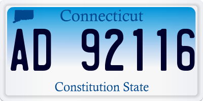 CT license plate AD92116
