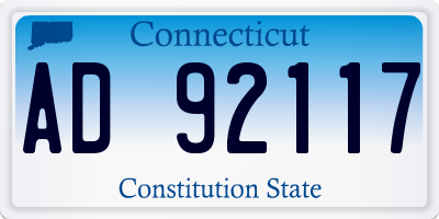 CT license plate AD92117