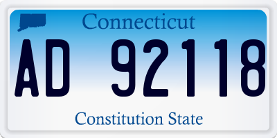 CT license plate AD92118