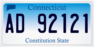 CT license plate AD92121