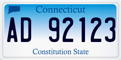 CT license plate AD92123