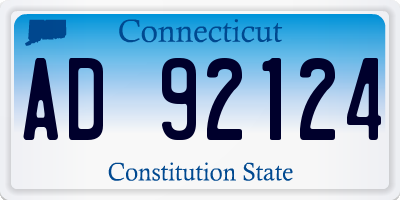 CT license plate AD92124
