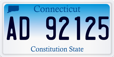 CT license plate AD92125